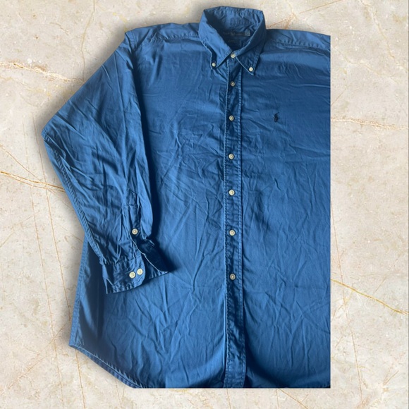 ⚜️Polo Ralph Lauren 💙 Blue Button-Down Shirt XL Custom Fit⚜️ - Picture 4 of 8